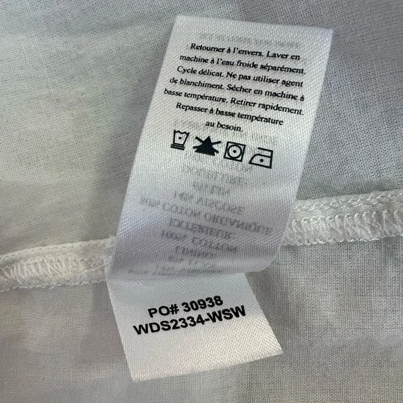 Faherty Annabelle Dress Short Sleeved Cotton Dress Texture Neckline in White, XL - Picture 9 of 12